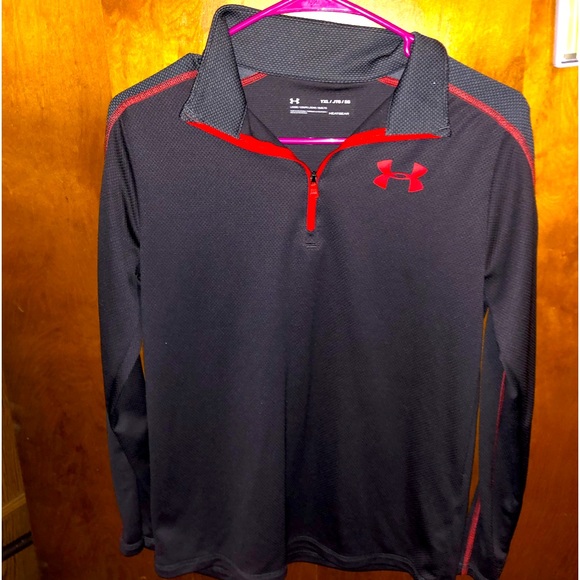 Youth extra large orange and gray under Armour long sleeve pull over - Picture 3 of 3